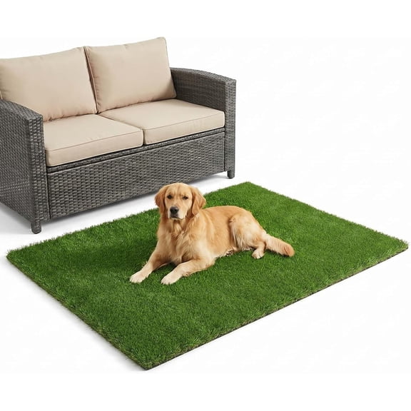 Artificial Grass Rug 4 X 6 FT 1.38 Inch Extra Thick Realistic Outdoor Turf with Drainage