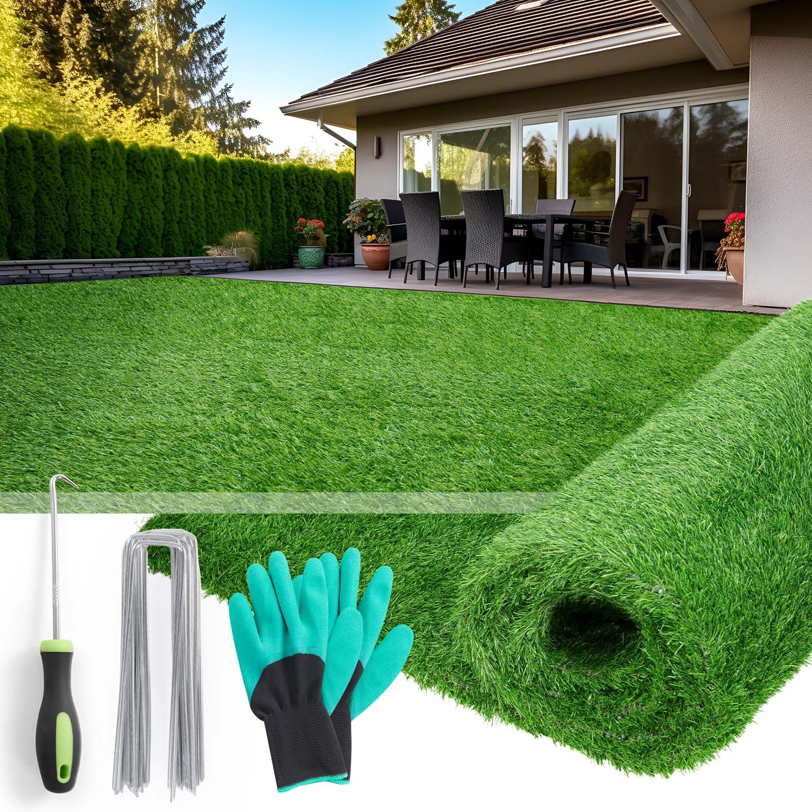 Artificial Grass Rug Outdoor SSF20 Indoor 3ft x 5ft, Fake Grass Carpet ...
