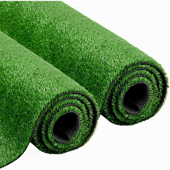 Artificial Grass Synthetic Lawn Outdoor Faux Grass Rug for Patio 0.4 Inch Pile Height 7FTx12FT Astro Turf Roll Carpet Turf Indoor for Bedroom Fake Grass for Pets