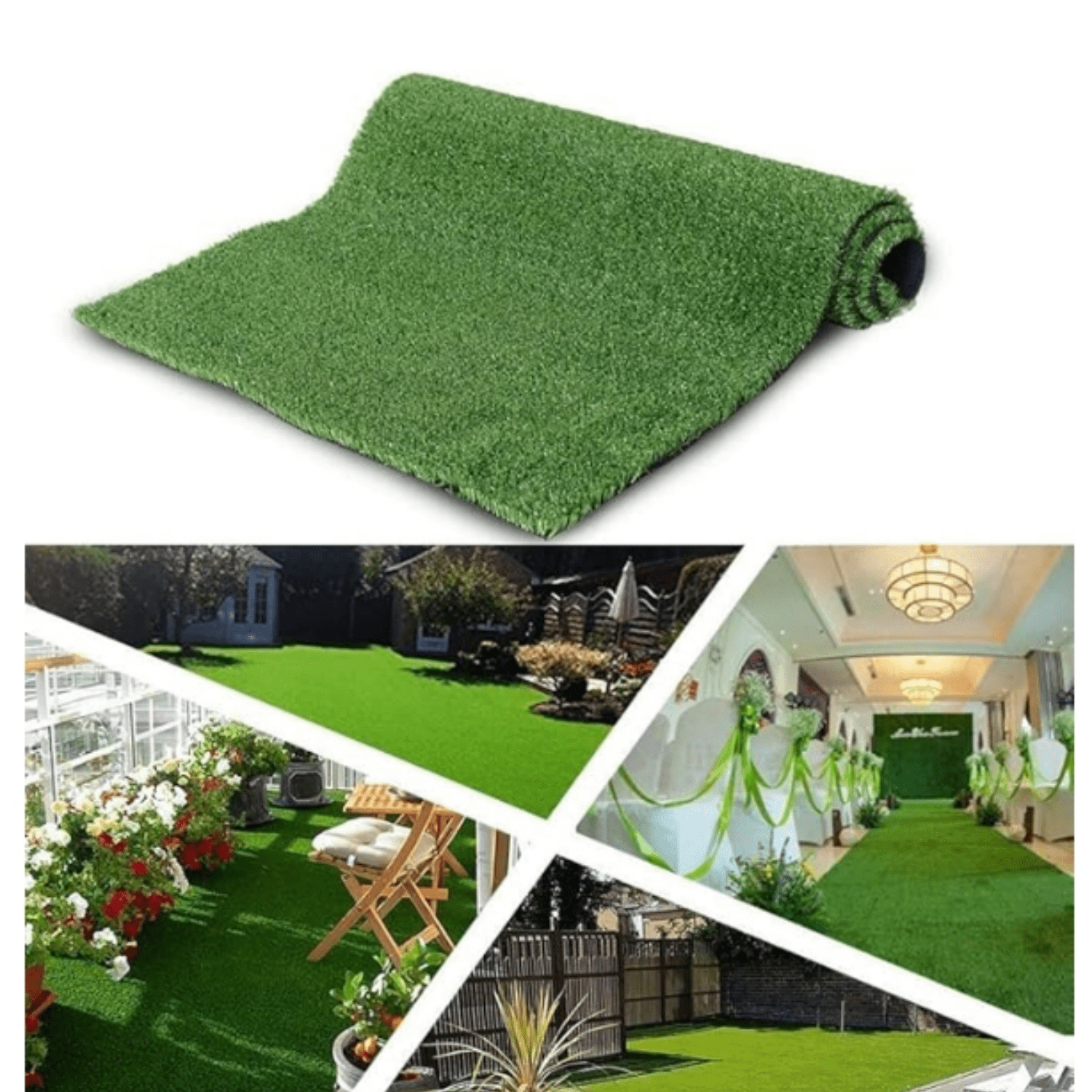Artificial Grass Synthetic Mat 5ft x 10ft,Outdoor Garden Lawn Landscape ...