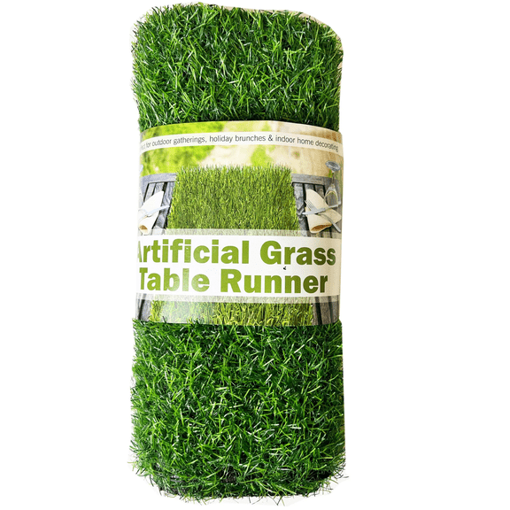 Artificial Grass Table Runner, Designed to Look Like Grass, Perfect for Outdoor Patio Tables, Easter Dinners, Breakfasts, Kitchen Decoration, Made of Durable Plastic, 11.8in x 35.4in Flat, Green