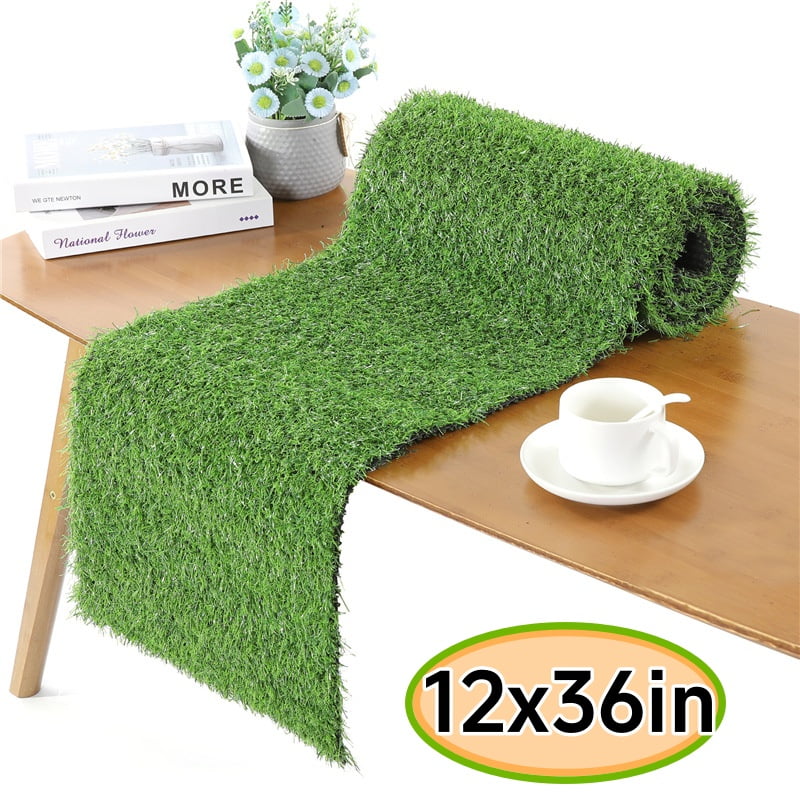 Artificial Grass Table Runners, Greenery Faux Plant Tabletop Green