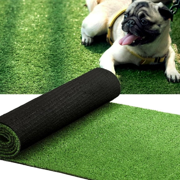 Artificial Grass Turf 0.4 Inch 4FTX4FT Synthetic Grass Mat Fake Grass Indoor Outdoor Rug Grass Carpet Sized for Garden Lawn Landscape Balcony