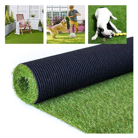Artificial Grass Turf, 0.8" Pile Height Thick Realistic Synthetic Grass Faux Astro Turf Fake Grass, 1FTX45FT Indoor Outdoor Astro Rug Carpet for Garden Balcony with Drainage Holes