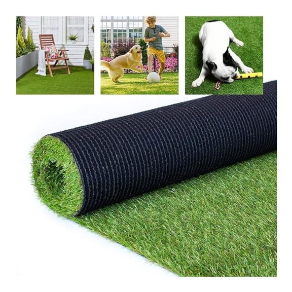 Artificial Grass Turf, 0.8" Pile Height Thick Realistic Synthetic Grass Faux Astro Turf Fake Grass, 1FTX53FT Indoor Outdoor Astro Rug Carpet for Garden Balcony with Drainage Holes