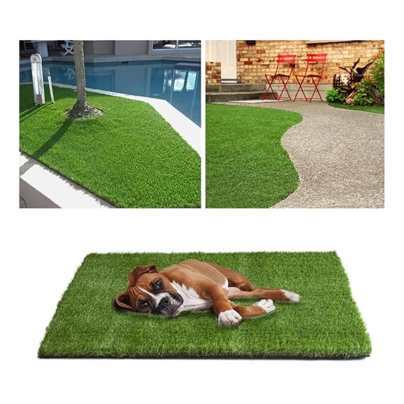 Artificial Grass Turf 2FTX8FT, 1.77 Inch Dog Grass Mat with Drain Holes Fake Grass Rug Outdoor Indoor, Customizable Realistic Artificial Lawn Carpet Garden Landscape Balcony Patio Backyard