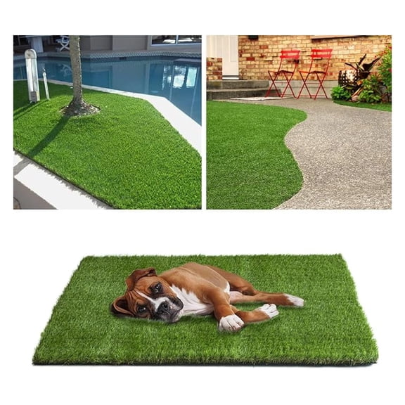 Artificial Grass Turf 2FTX9FT, 1.77 Inch Dog Grass Mat with Drain Holes Fake Grass Rug Outdoor Indoor, Customizable Realistic Artificial Lawn Carpet Garden Landscape Balcony Patio Backyard