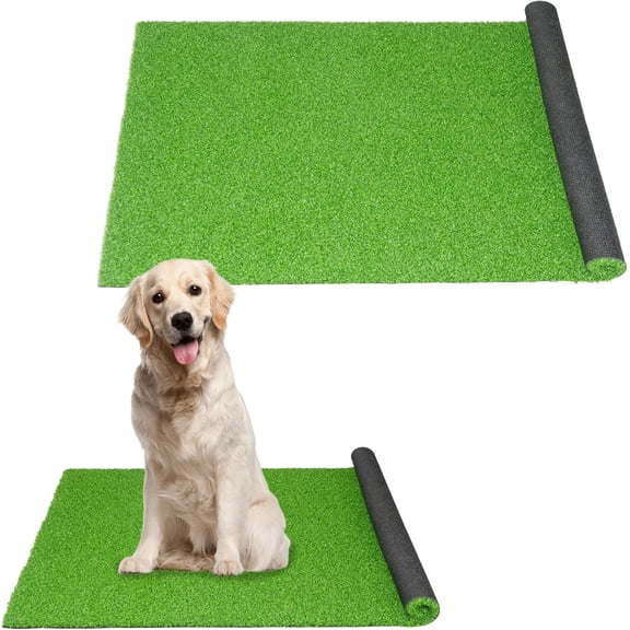 Artificial Grass Turf, 2X6ft Synthetic Lawn, 0.6" Pile Height, Indoor Outdoor Garden Carpet, Patio Balcony Turf Rug, Pet-Friendly Grass Mat for Dogs and Golf Training, Green