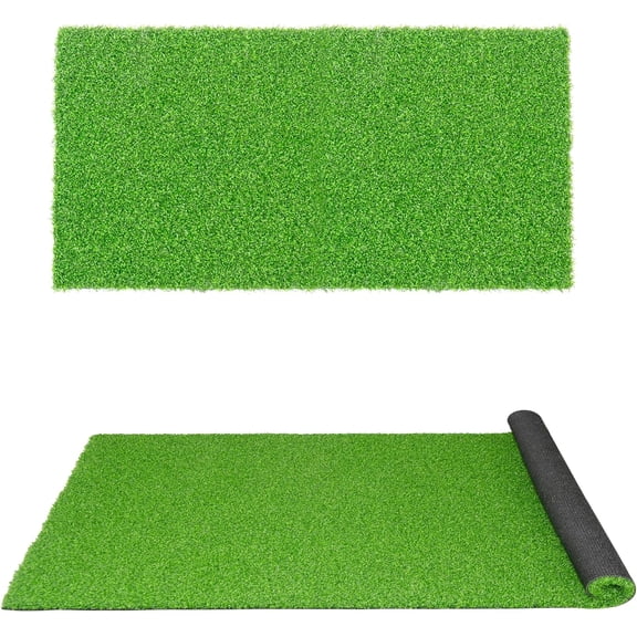 Artificial Grass Turf, 2X6ft Synthetic Lawn, 0.6" Pile Height, Indoor Outdoor Garden Carpet, Patio Balcony Turf Rug, Pet-Friendly Grass Mat for Dogs and Golf Training, Green