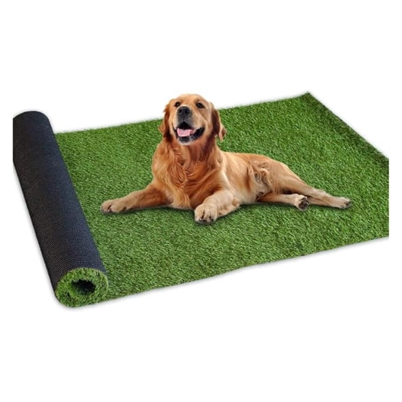 Artificial Grass Turf 3FTX19FT Indoor Outdoor, 0.8 Inch Pile Height Fake Grass Realistic Synthetic Grass with Drain Holes Grass Carpet Pet Grass for Patio Garden Lawn Landscape Balcony