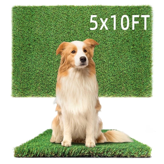Artificial Grass Turf 4x13 FT Dog Pee Pad, Large Synthetic Turf Mat with Drainage Holes for Potty Training, Reusable Fake Grass Rug Outdoor Patio Balcony, Green