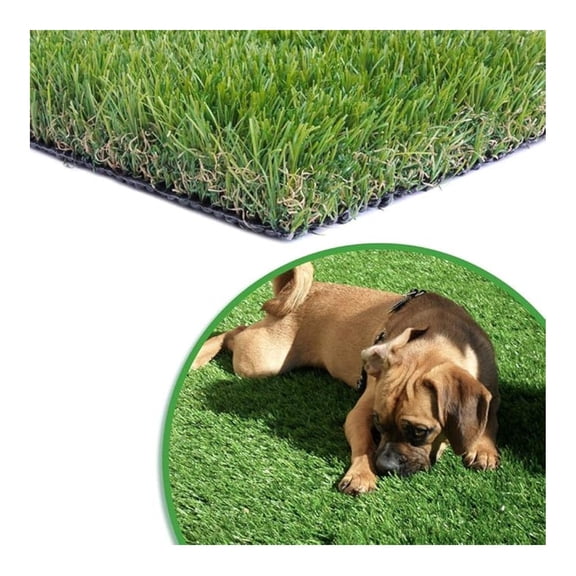 Artificial Grass Turf 6FTX8FT,1,38inch 4 Tone Realistic Synthetic Thick Fake Faux Grass Rug Astroturf Carpet Landscape for Dogs Indoor Outdoor Garden Lawn Mat, with Drainage Holes