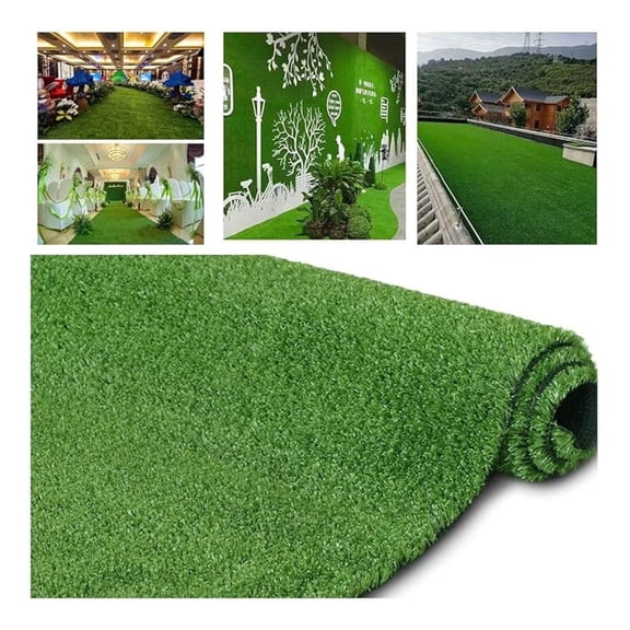 Artificial Grass Turf Lawn 4FTX14FT,Economy Indoor Outdoor Synthetic Grass Mat, Backyard Patio Garden Balcony Rug, Rubber Backing/Drainage Holes