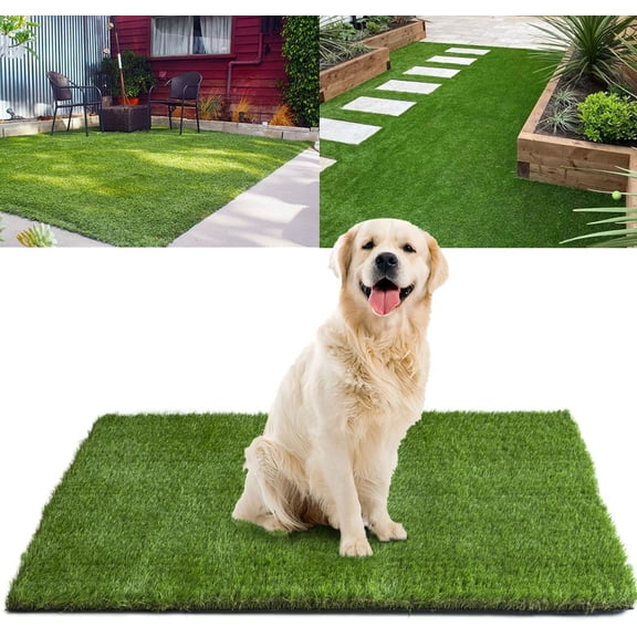 Artificial Grass Turf Outdoor, 1.77" Extra Thick 4FT x 6FT Fake Realistic Pet Poppy Grass Rug Synthetic Lawn Carpet, Astroturf Faux Indoor Landscape for Patio, Garden, Yard, Balcony