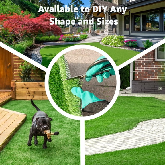 Artificial Grass Turf Outdoor for Garden Landscape Decoration, Fake Rug Mat with Drainage Holes,Synthetic Grass Lawn for Balcony,Backyard,,Gate,Pool Deck, Dog Potty Training Grass 4ftx6ft