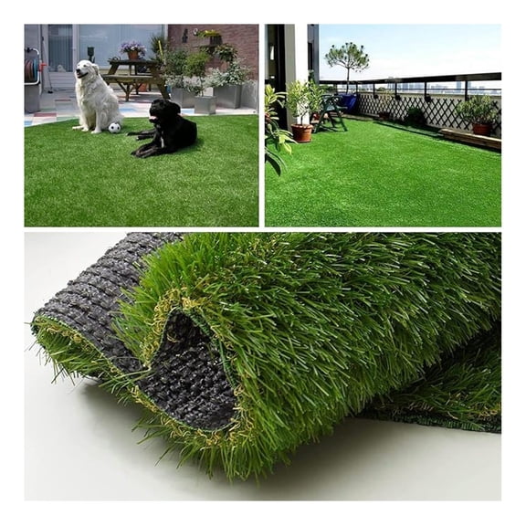Artificial Grass Turf Rug 2FTX20FT Indoor Outdoor, 1.38" Pile Height Realistic Fake Grass with Drain Holes Astro Turf for Patio Garden Lawn Landscape Balcony