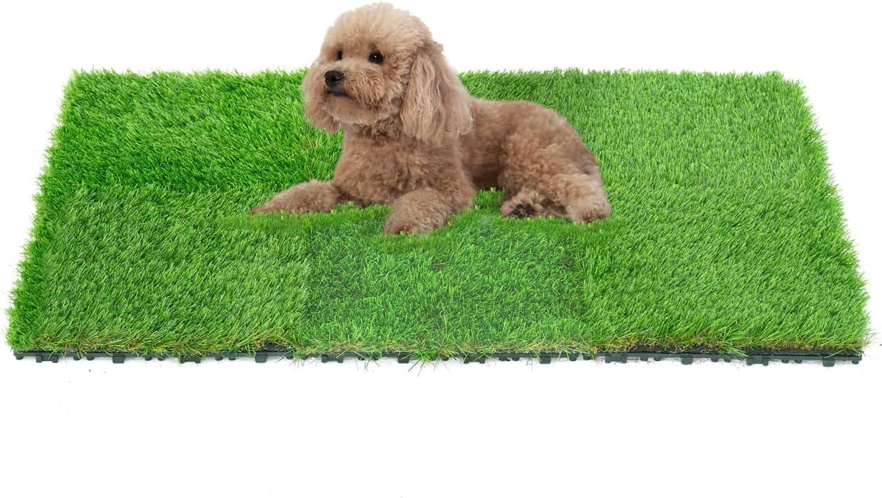 XLX TUR Interlocking Dog Grass Pads Tile, Self Martinique