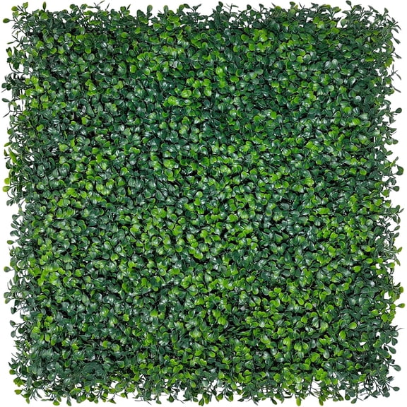 Artificial Grass Wall Backdrop Panels: 10 by 10 in (16 Pcs) UV-Anti Greenery Boxwood Panels for Indoor Outdoor Green Wall Decor & Ivy Fence Covering Privacy