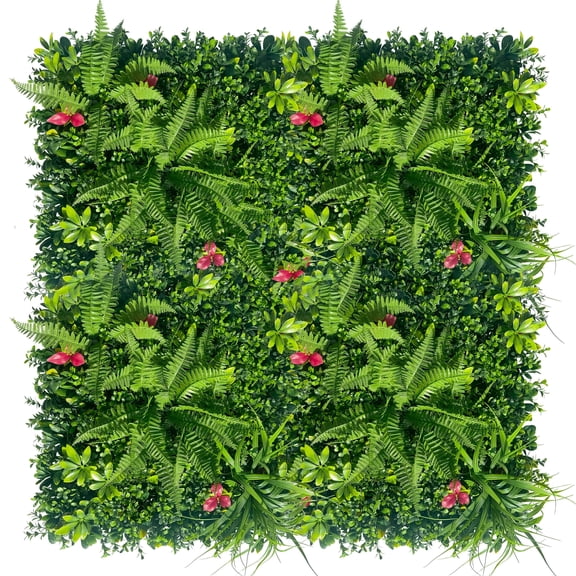 Artificial Grass Wall Backdrop Panels: 40×40 in UV-Anti Greenery Boxwood Panels for Indoor Outdoor Green Plant Wall Decor & Ivy Fence Covering Privacy