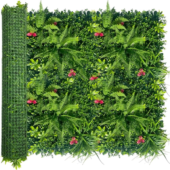 Artificial Grass Wall Backdrop Panels Roll: 40X120 in UV-Anti Greenery Boxwood Panels for Indoor Outdoor Green Plant Wall Decor & Ivy Fence Covering Privacy