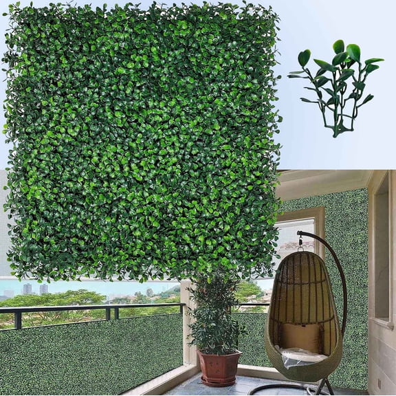 Artificial Grass Wall Backdrop Panels, UV-Anti Greenery Boxwood Panels for Indoor Outdoor Green Wall Decor & Ivy Fence Covering Privacy