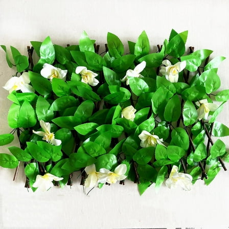 Artificial Grass Wall Panel Backdrop, Orchid Flower UV-Anti Greenery Boxwood Panels for Indoor Outdoor Photo Background Green Wall Wedding Party Decor Covering Privacy