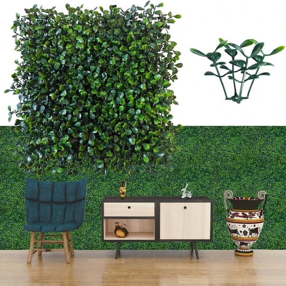 Artificial Grass Wall Panel Backdrop10 X 10 In 24P 16.8 Sqft UVAnti Greenery Boxwood Panels For Indoor Outdoor Green Wall Decor Ivy Fence Covering Privacy