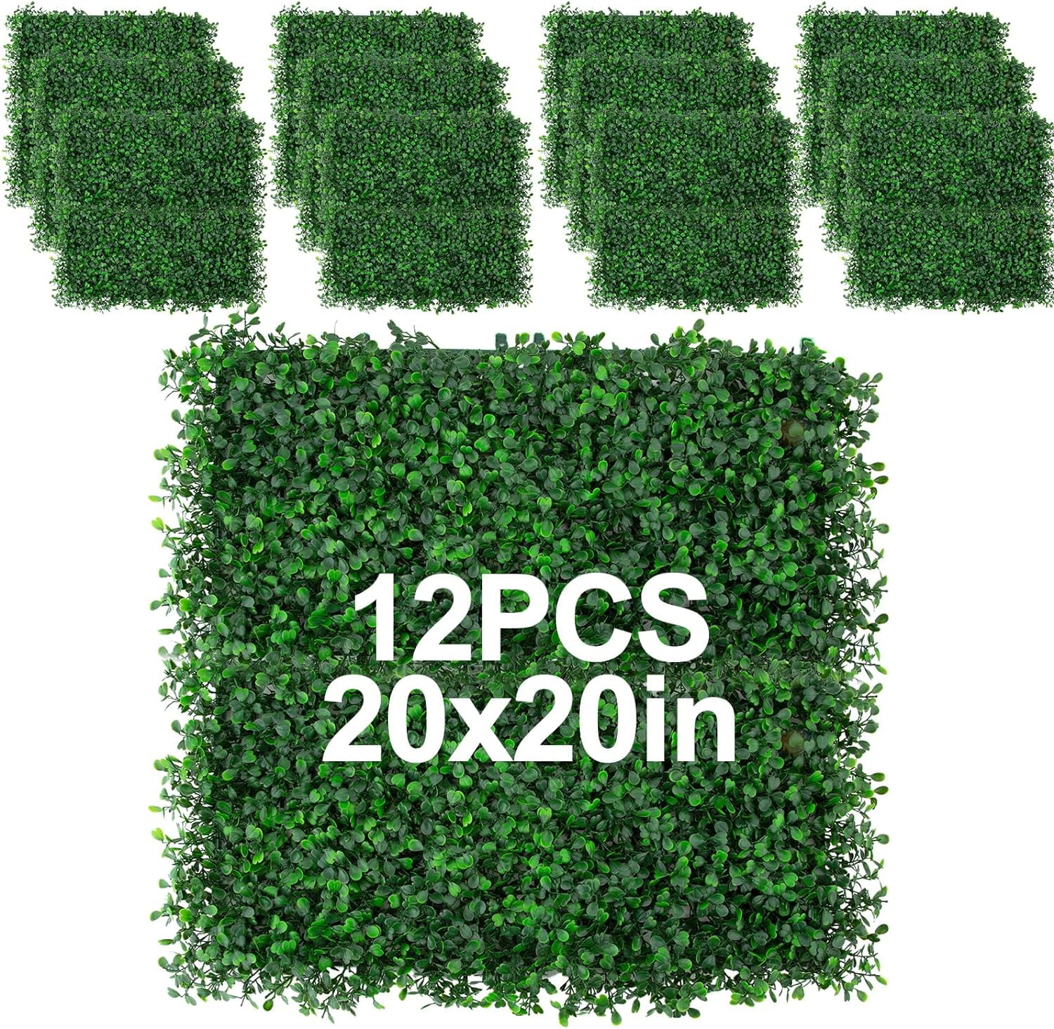 VERDEARTH Artificial Plant Wall Panels, 12pcs Of 50x50cm Fern Greenery, Ivy Privacy Hedge Fence Screening, Home Garden Outdoor Wall Decoration.(A038, 12