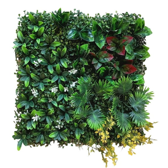 Artificial Grass Wall Panels,20"x 20"Boxwood Wall Panels With Mint Plant Leaves and Zip Ties for Garden Birthday Wedding
