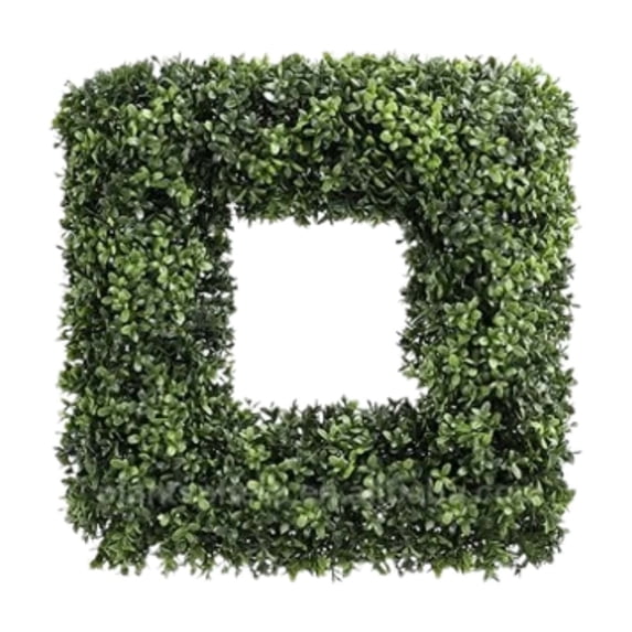 Artificial Green Boxwood Wreath for Front Door Indoor Outdoor Decor All Season Low Maintenance Durable Faux Plant Decoration with Lifelike Appearance 19 Inch Size