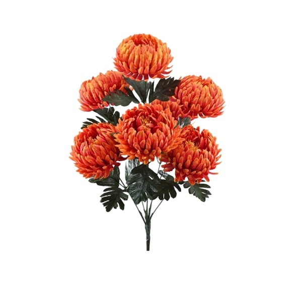 Artificial Green Dragon's Claw Chrysanthemum Fake Flower Bouquet 7 Heads 56cm Plastic Decorative Plant for Window Home Office Decoration