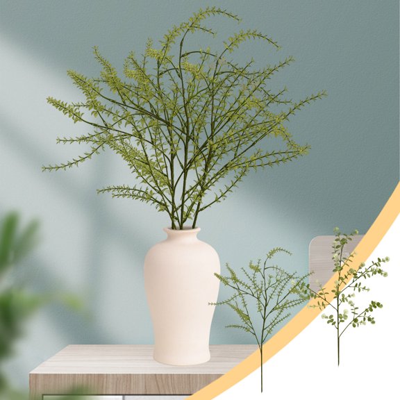 Artificial Green Leaf Branch PVC Faux Plant for Living Room Home Decor