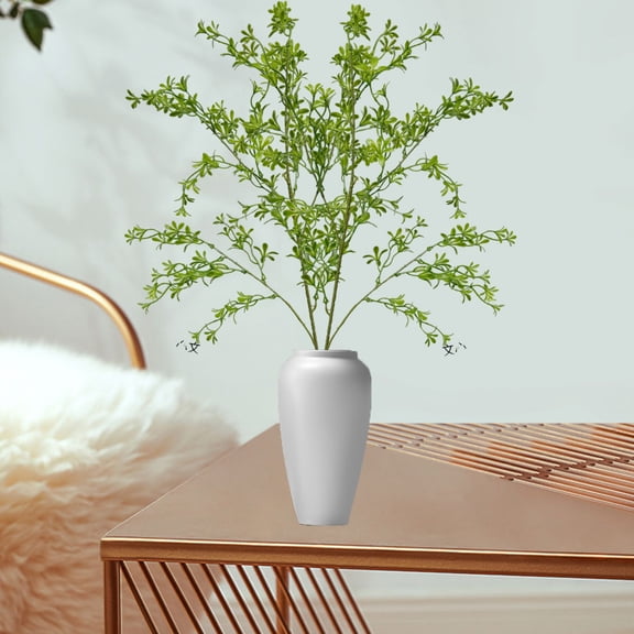 Artificial Green Leaf Branches Faux Greenery Stems for Home Decor Living Room Shelf Table Centerpiece - Long Lasting No Watering Fake Plants Arrangement 95cm Tall