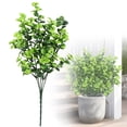 thumbnail image 1 of Artificial Green Leaf Stems,13.3 Inch Faux Greenery Green Leaves Bushes,Flexible Reusable Foliage Leaves Sprigs,Plastic Fake Christmas Greenery Pick,Realistic Faux Bouquet for Vase,Home,Garden, 1 of 4