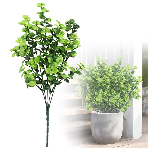 Artificial Green Leaf Stems,13.3 Inch Faux Greenery Green Leaves Bushes,Flexible Reusable Foliage Leaves Sprigs,Plastic Fake Christmas Greenery Pick,Realistic Faux Bouquet for Vase,Home,Garden
