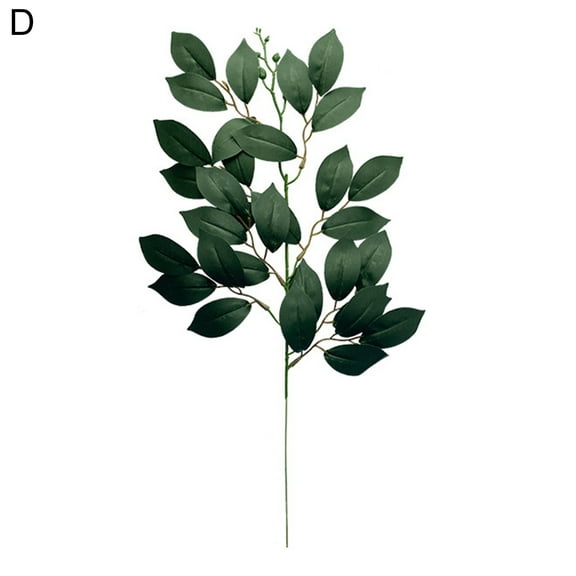 Artificial Green Leaves Long Stems 20" Tall, Fake Plant Branches, for Floral Arrangement Vase Bouquets Wedding Greenery Decor - 1PC