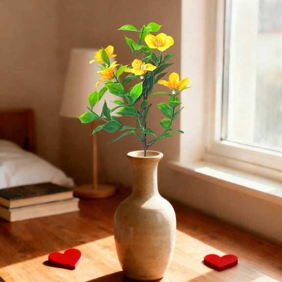 Artificial Green Pentaphyllus Branch, Realistic Plastic Faux Leaf Stem, Bendable Maintenance Free Plant for Flower Arrangement Home Wedding Holiday Decoration