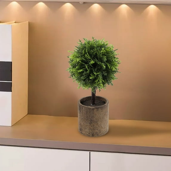 Artificial Green Plant Potted | Realistic Plastic Simulation Plant | 9.45x3.03 in Home Office Hotel Decor | Multicolor Lifelike Faux Greenery | No Maintenance Indoor Decoration