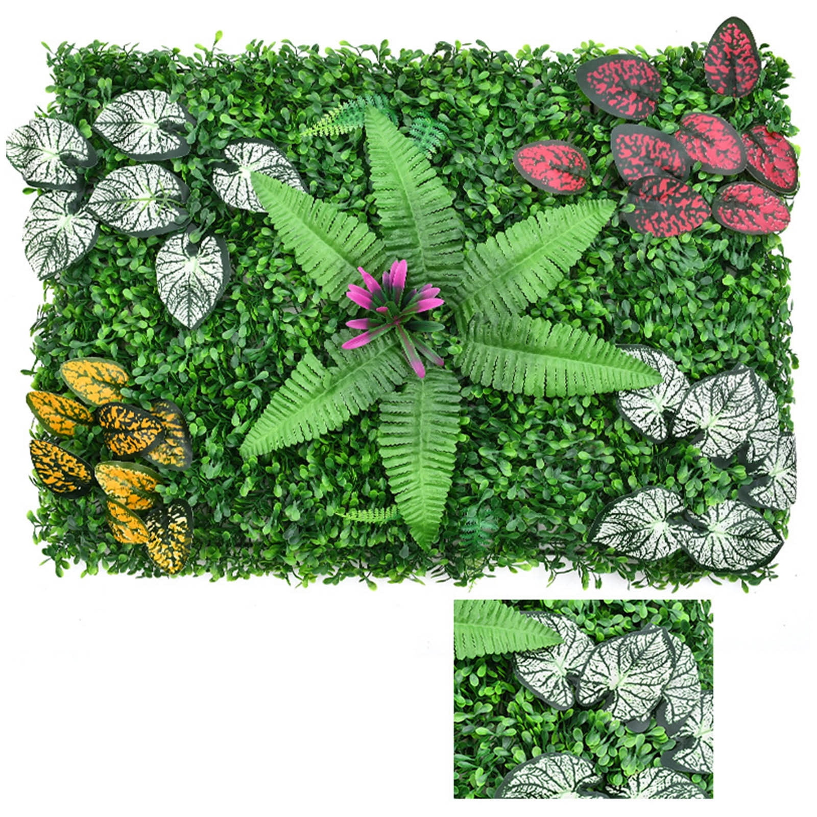 Artificial Green Plant Wall Panel40x60cm PE Plastic Simulation Boxwood