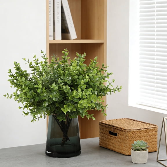 Artificial Green Plants & Leaves, Plastic Faux Foliage for Home, Outdoor, Wedding Decorations & DIY Arrangements Green