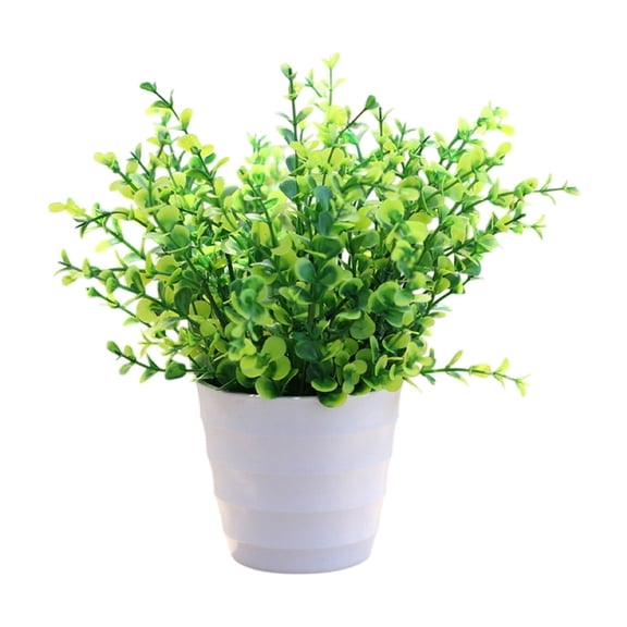 Artificial Green Plants Potted - 11.02x3.54in Realistic Fake Plants for Home Office Hotel Lobby Decor, Zero Maintenance Plastic Simulation Greenery with Multicolor Leaves(E)