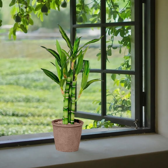 Artificial Green Plants Simulation Potted - Plastic Fake Plants for Home Office Hotel Lobby Decoration - 17.72in Tall Green Potted Plants