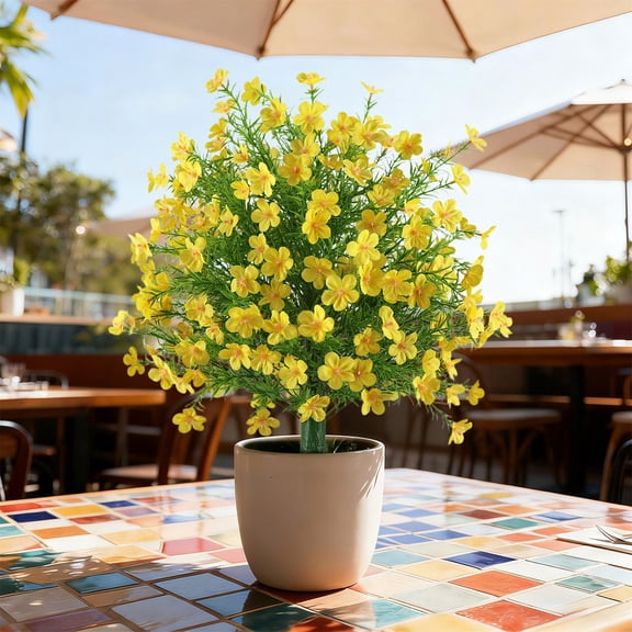 Artificial Green Plants for Outdoor Gardens, Faux Baby's Breath Ground Insert Flowers for Spring and Summer Decor