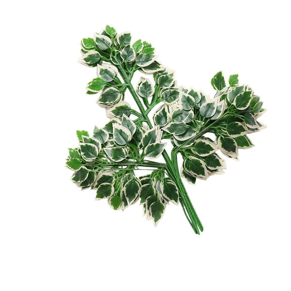 Artificial Greenery Branches Plastic Faux Leaves Ficus Banyan Maple Ginkgo Stems For Vase Floral Arrangement Home Decor