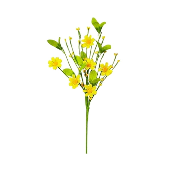 Artificial Greenery, Fake Flower Arrangement, Spring Daisy and Wildflower Decor, Realistic Plastic Leaves and Buds for Home Office and Commercial Decoration