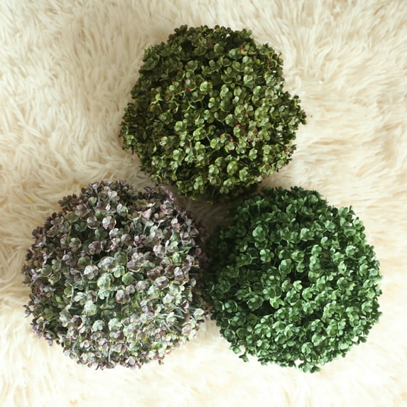 Artificial Greenery Grass Flower Ball, Lush Green Wind Enclosure Grass Ball Decorative for Table Decoration Garden Wedding Decor (4.72" Diameter)