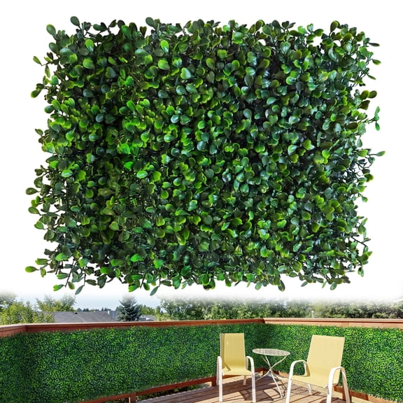 Artificial Grass Wall Panel Screen: 10"x10" 6P (4.2 sqft) UV-Anti Faux Boxwood Panels for Indoor Outdoor Green Wall Decor, Privacy Fence, Patio, Balcony, Party Backdrop