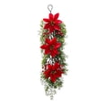 thumbnail image 1 of Artificial Greenery Hanging with Red Fruits Pine Needles Red Flower,Artificial Pine Teardrop Wreath,Christmas Door Swag Xmas Tree Hanging Wreathfor Front Door Winter Farmhouse Wall Window, 1 of 1