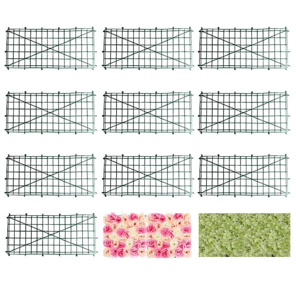 Artificial Greenery Panel 10 Pack Plastic Grid Frame DIY Decorative Display