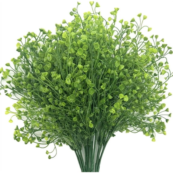 Artificial Greenery, Plastic Plants Fake Bell Grass Flowers Lifelike Patio Yard Corridor Indoor Outdoor Home Garden Balcony Party Pot Planter Filler Table Arrangement Decoration Purple 4 pcs